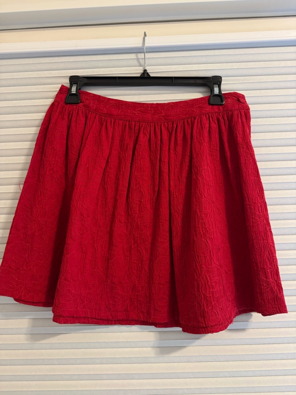 Forever 21 Red Textured Circle Skirt